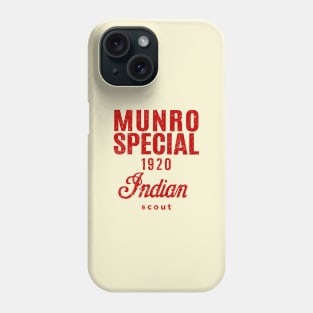 Munro Special - 'The world's fastest Indian' - worn red print Phone Case