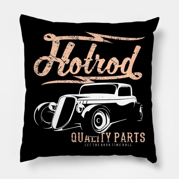 Hot Rod Cars Deluxe Garage Pillow by Jose Luiz Filho