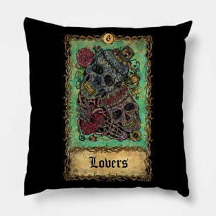 Lovers. Eternal Bones Tarot (Colorful) Pillow