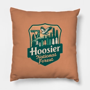 Hoosier National Forest Retro Emblem Pillow