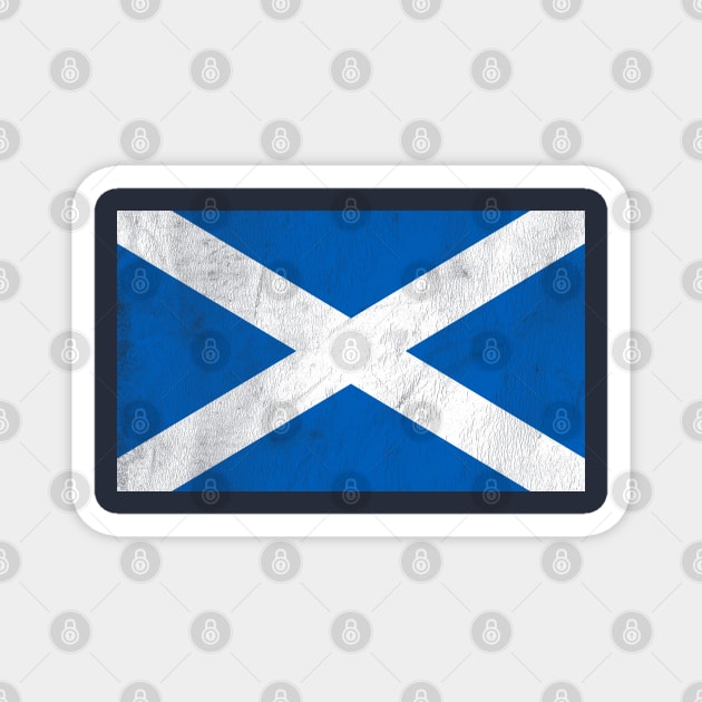 Vintage Style Scottish Flag Design Magnet by DankFutura