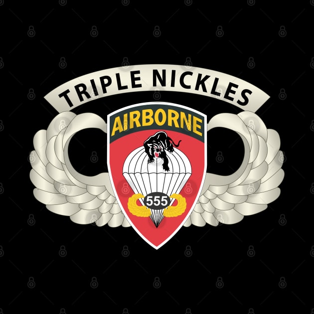 Airborne Badge - 555th Parachute Infantry Bn - SSI w  Triple NIckles Tab X 300 by twix123844