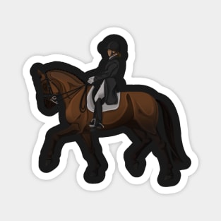 Bay Dressage Horse Collected Trot Magnet