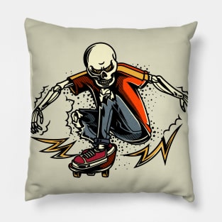 Mean Skater Skeleton Pillow