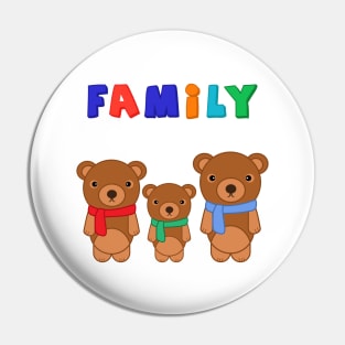 Family Bear Teddy Sweet Cute Animal Toys Mom Pin