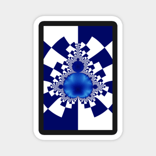 Mandelbrot Decomposition Blue & White 001 Magnet