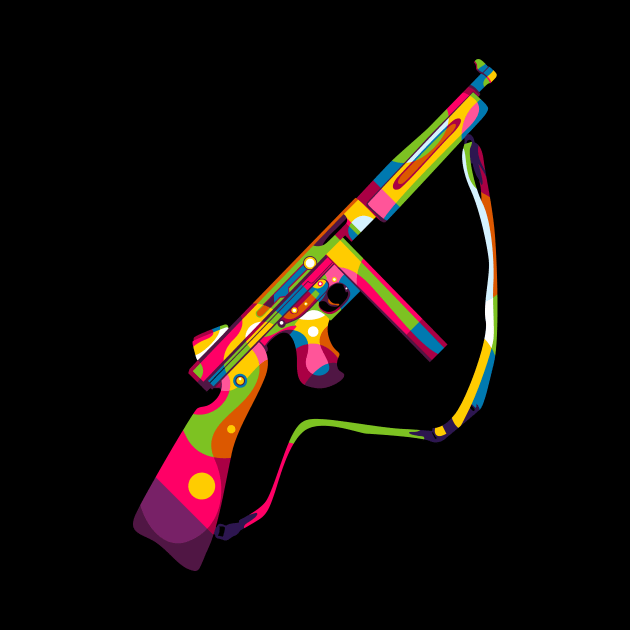 Thompson Submachine Gun Pop Art by wpaprint