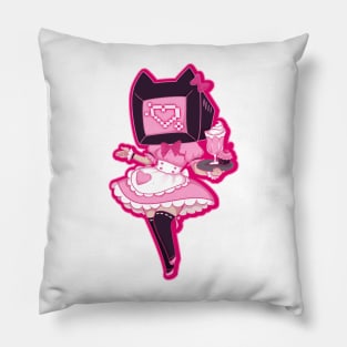 TV head Maid, pastel color scheme Pillow