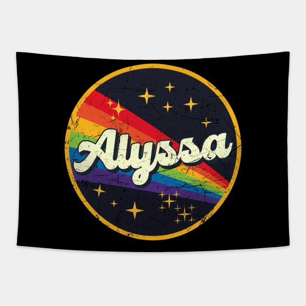 Alyssa // Rainbow In Space Vintage Grunge-Style Tapestry by LMW Art