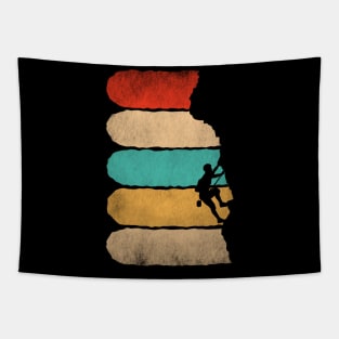 Awesome Rock Climbing Retro Mountain Climber Hiker Alpinism Tapestry