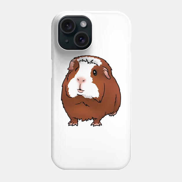 Red with White Face Crested Guinea Pig Phone Case by Kats_guineapigs