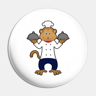 Monkey as Cook with Serving plates Pin