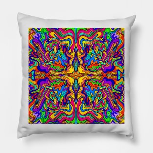 colorful surreal doodle Pillow