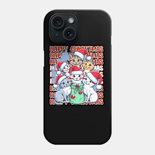 Cat Family in Santa Hats Phone Case