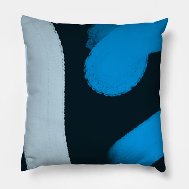 Retro Dark Blue Adventure Abstract Pattern Pillow by nelloryn