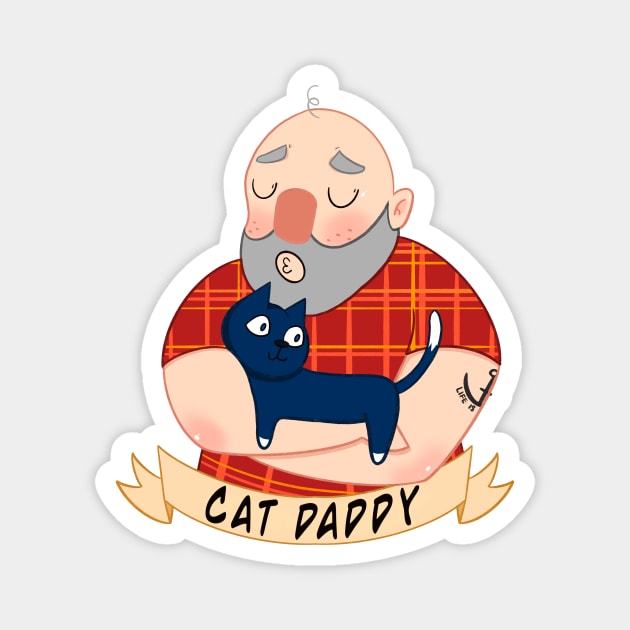 Cat Daddy lumberjack cartoon character Magnet by Cuteful