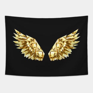 Gold Polygonal Wings Tapestry