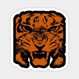 Tiger Vector Artistic Orange Face Cut Out Magnet