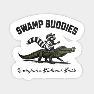 Swamp Buddies Raccoon Aligator Everglades National Park Magnet