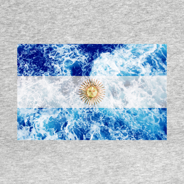 Disover Flag of Argentina – Ocean Waves - Argentina - T-Shirt