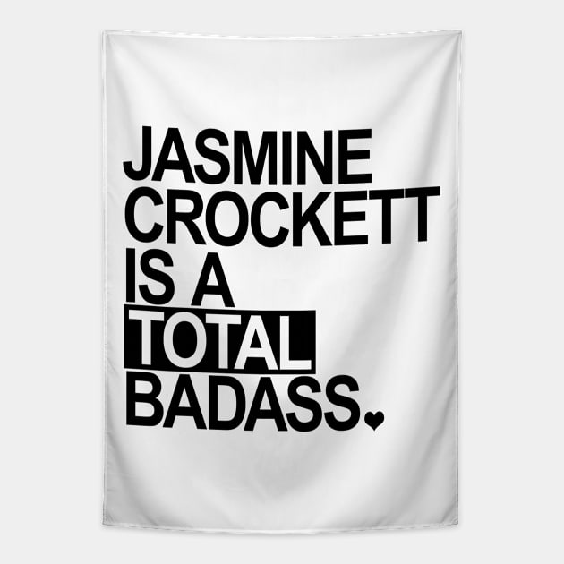 Jasmine Crockett is a total badass - black box Tapestry by Tainted