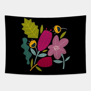 Colorfully Abstract Floral Tapestry