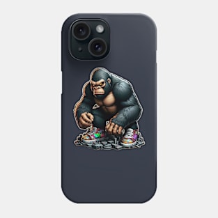 angry gorilla wearing shoes Phone Case