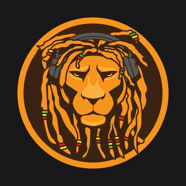 Rasta Lion Face by Baggss