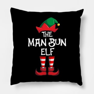 Man Bun Elf Matching Family Christmas Pillow