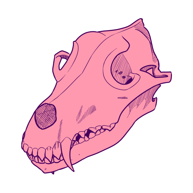 Pink Wolf Skull by Pallas