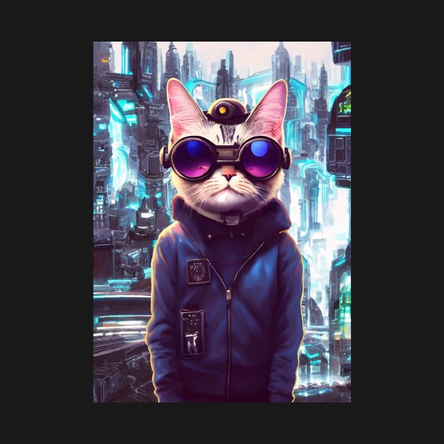 Cool Japanese Techno Cat In Japan Neon City by star trek fanart and more