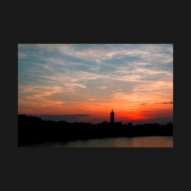 Verona Sunset across the river Adige by jwwallace