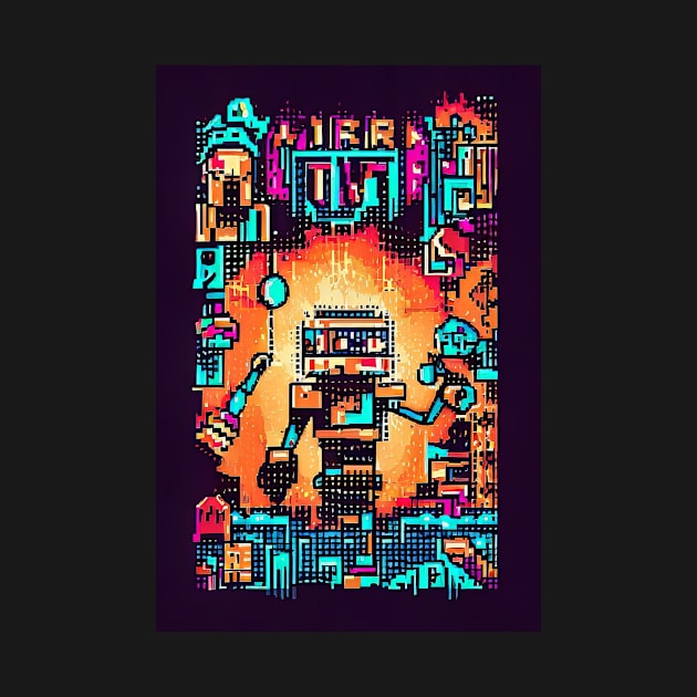 Maintenance robot in pixel art by D.A.P