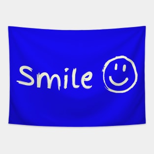 Smile and Be Happy Cream Design Tapestry