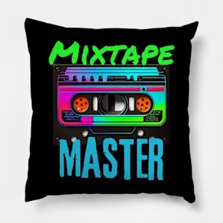 Mixtape Master 80s Retro Neon Cassette Tape Pillow