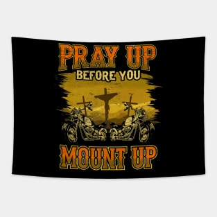 Motorcycle Cross Pray Mount Jesus Lover Tapestry