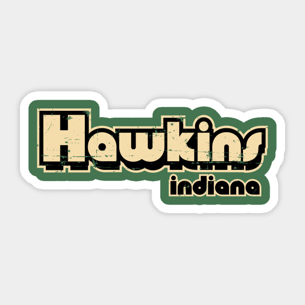 TV Font Hawkins Indiana - Stranger Things - Sticker ...