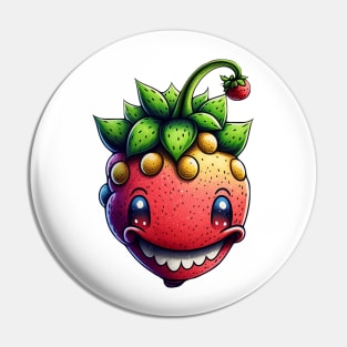 Cartoon strawberry buddy Pin