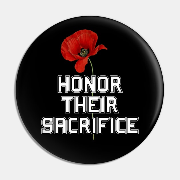 Honor Their Sacrifice Memorial with Red Poppy Flower (MD23Mrl006) Pin by Maikell Designs