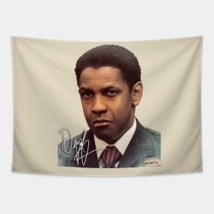 Denzel Washington Signed Portrait Tapestry