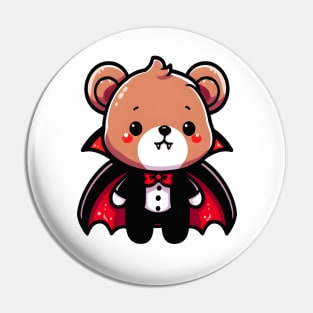 Cute Bear Vampire Halloween Kawaii Pin