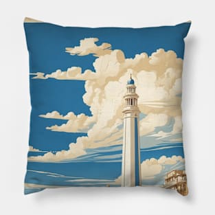 Mar del Plata Argentina Vintage Tourism Poster Pillow