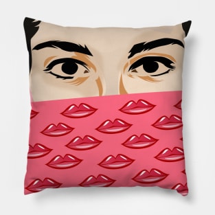 Women face hiding Pillow