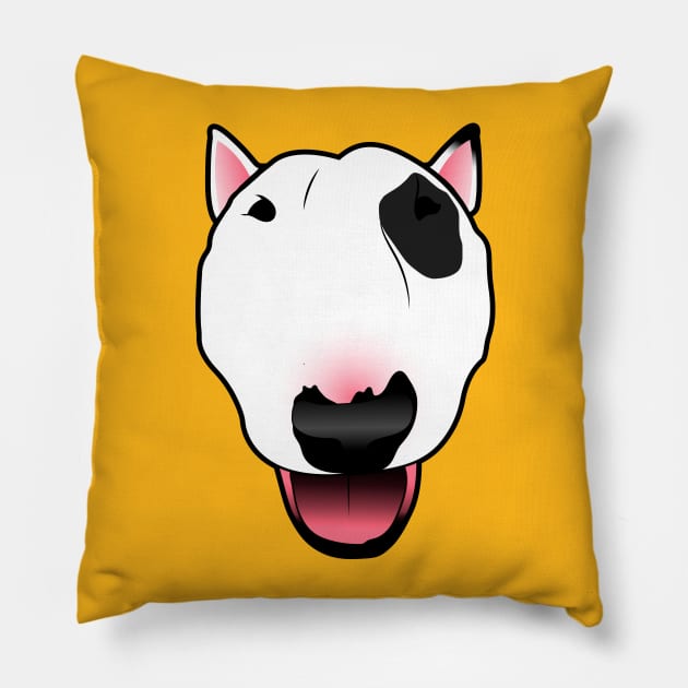 Bull Terrier Face Pillow by MarylinRam18