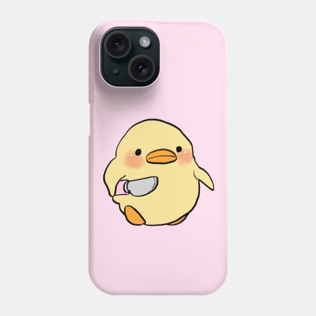 small chick with a knife meme Phone Case by mudwizard