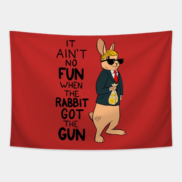 Rabbit Got the Tendies Tapestry by Queen Vee’s Tees