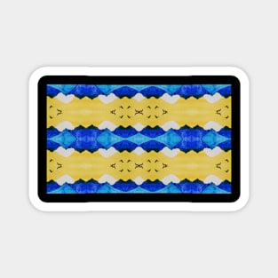 Blue & Yellow Abstract Magnet