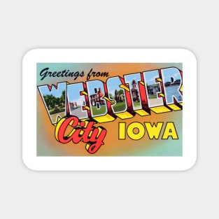 Greetings from Webster City, Iowa - Vintage Large Letter Postcard Magnet