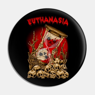 Red Skull Hourglass Pin