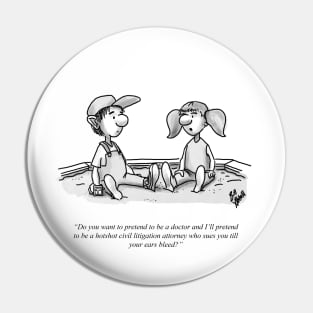 Classic Childhood Lawyer Cartoon Pin